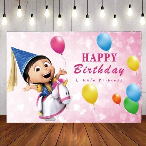 Princess Photography Backdrop Agnes Girls Birthday Party Balloon Photography Background Photo Studio Decor Banner Prop