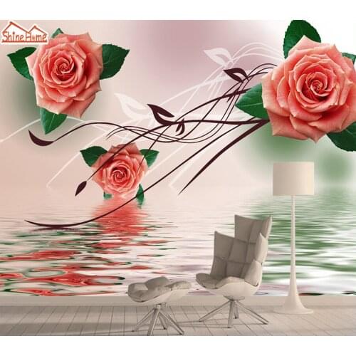 Nature Mural Wallpaper 3d Wallpapers for Living Room Wall Papers Home Decor Contact Paper Peel and Stick Girls Wallpaper TV Rose
