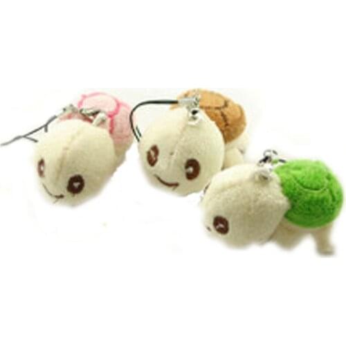 4colors Tortoise Plush Stuffed Toy Doll 4cm Small Toys String Toy Key Chain Doll Stuffed Wedding Bouquet Doll Toy