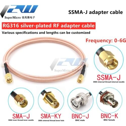 SSMA male to SMA BNC male to female adapter extension cable SSMA-JJ/SMA-KY BNC-J RG316 silver-plated RF connection jumper