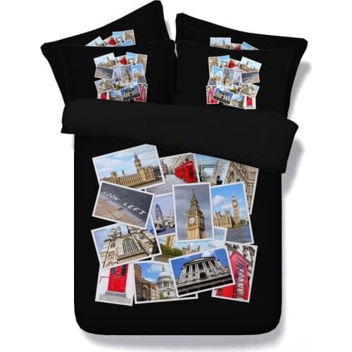 4PCS/Set/Lot London bedding set sets designer bed sheet duvet cover bedspread Cal king queen size twin single double housse de c