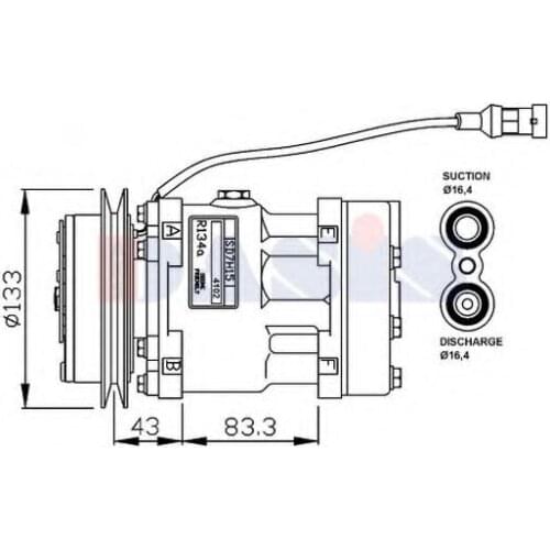 A/C AC Air Conditioning Cooling Compressor for DAF Truck CF 75 250 310 360 1637734 1864125 1815582 01-07-DA-059-NRF 8FK351003271