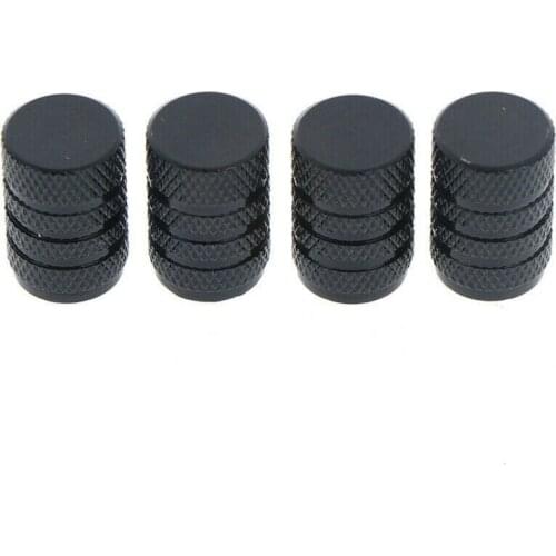 Car Valve Cap Cover 4pcs Accessories Air Dust Aluminium Black Stems Tire