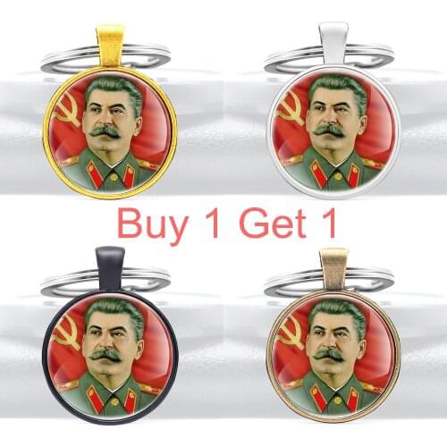 Buy 1 Get 1 Classic Soviet Hero Stalin Иосиф Виссарионович Сталин Keychain Vintage Men Women Communism Key Rings Gifts Key Chain