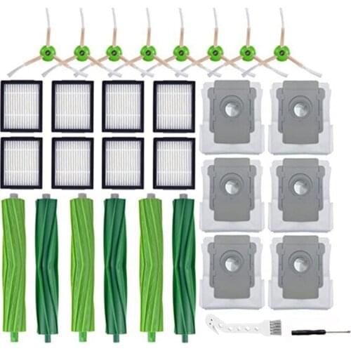 TOP!-30Pcs Replacement Kit Accessories For Irobot Roomba I7 I7+/I7 Plus E5 E6 E7 Vacuum Cleaner Brushes Filters Spare Parts