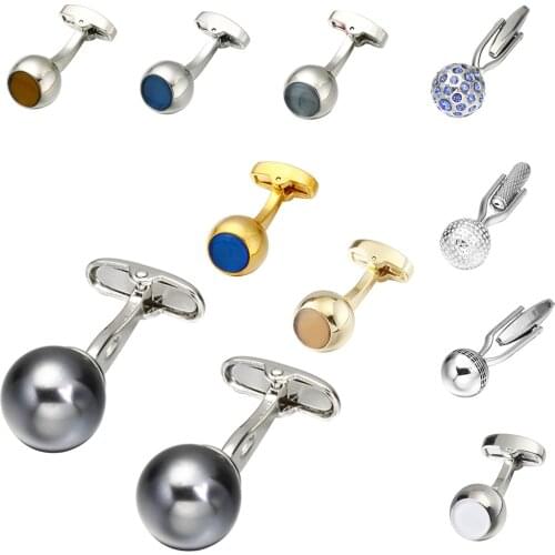 MeMolissa Free Shipping 18 Designs Ball Cufflinks Football/Bowling/Globe Cuff Links Luxury High-grade Opal Multicolor Cufflinks