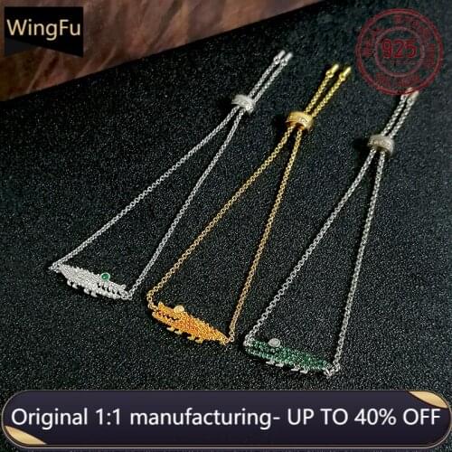 Fashion women s925 sterling silver crocodile pendant bracelet adjustable luxury brand monaco jewelry gift