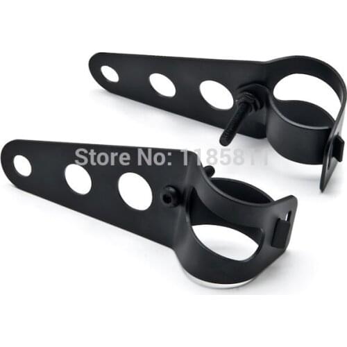 Motorcycle Headlight Mount Brackets Motorbike Fork Ear Style For Harley Custom Cafe Racer Bobber Black