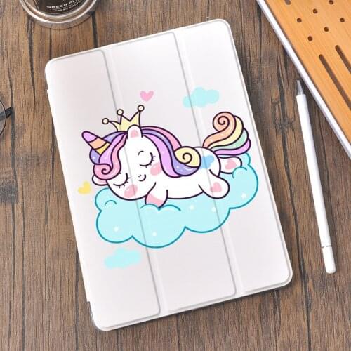 Unicorn Cartoon for iPad Air 4 Case Cute Pencil Holder 10.2 8th 2020 7th 12.9 Pro 11 2018 Mini 5 Cover Silicone 10.5 Air 1 Funda
