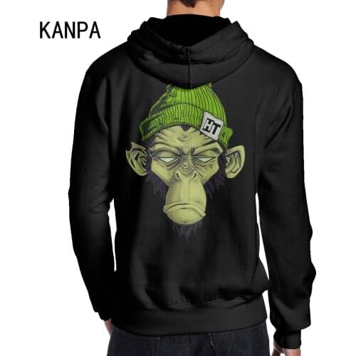Monkey personalized 3D print 100% Cotton hoodie for men casual sports suit fashion brand hoodie outerwear On the back 3xl