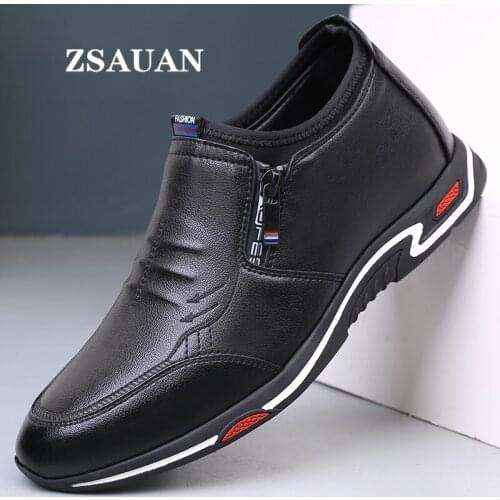 ZSAUAN 5cm Casual Men Elevator Shoes Height Increase Leather Loafers White Breathable Daily Men Sneakers Lift Taller Shoes