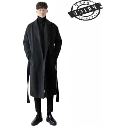 Men Autumn 2021 Winter Trench Coat Overcoats Jacket Mens Casual Fashion Slim Fit Plus Size Peacoat Hombre Outwear LWL651