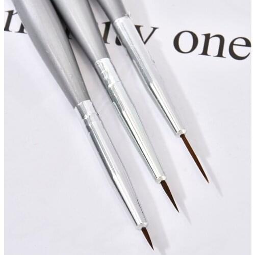 3Pcs/Set Professional Nail Liner Brush Drawing Painting Acrylic Manicure Extension Pen Set UV Gel Builder for Nail Polish Brush