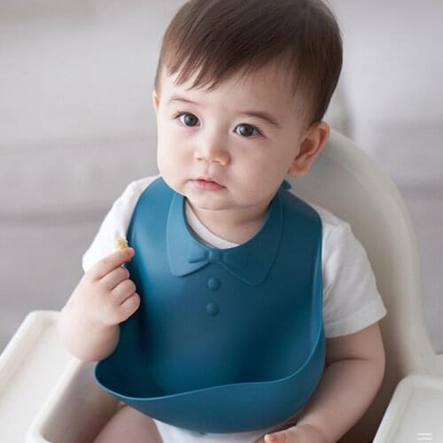 Cartoon Silicone Baby Bibs Solid Waterproof Bibs Boy Girl Apron Feeding Baby Bibs Burp Cloths for Children Feeding Care NTY0090