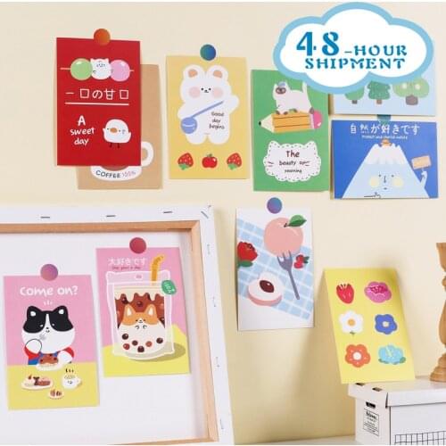 W&G 15 Sheets Cute Ins Nordic Decorative Cards Poster Wall Diy Room Wall Sticker Colour Printing Postcard Wall Stickers Mural