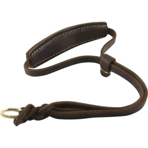 Extra Width Genuine Leather Dog Collar Slip Chain Adjustable Pet Training Choke Growing Collar Heavy Duty for Pitbull Greyhound