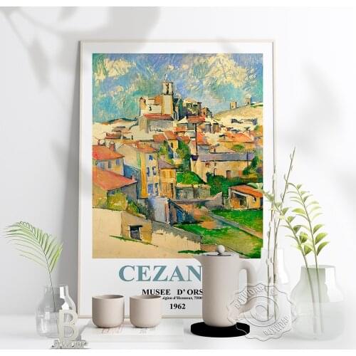 Paul Cezanne Musee D'Orsay Exhibition Poster, The Village Of Gardanne (Le Village De Gardanne) Art Prints, Vintage Home Decor