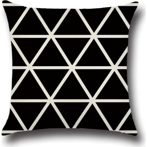 Simple Black Ripple Lines Cross Geometry Cotton Linen Cushion Home Decor Sofa Office Pillow Cover Car Back Seat Pillowcase Cover