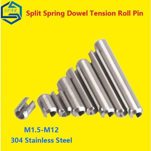 Split Spring Dowel Tension Roll Pin Elastic Cylindrical Cotter Pin Dowel Elastic Cylindrical Slotted Pin 304 Stainless Steel