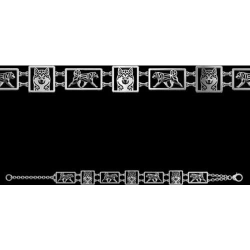 Adjustable Siberian Husky square frames Bracelet Pet dog Jewelry free ship