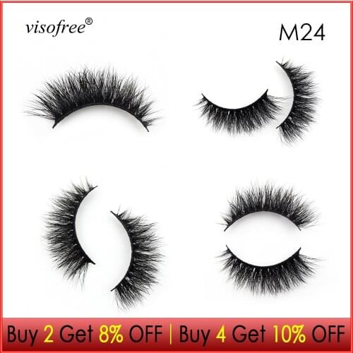 Visofree Eyelashes 3D Mink Lashes Volume lashes Crisscross Mink Eyelashes Extension lashes Natural Fluffy False Eyelashes Makeup