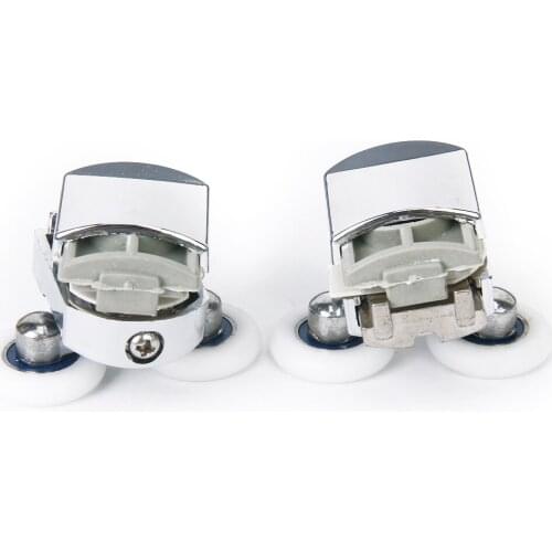 1Pair Shower Door Top Bottom Rollers Runners Twin Wheel 25mm For 12mm-14mm Glass