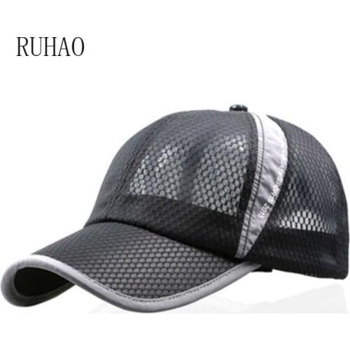 RUHAO Summer Men and Women Baseball Cap Snapback Quick-drying Breathable Outdoor Sports Hat Adjustable Dad Hat