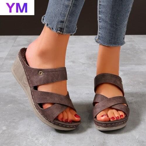 Hot Women Summer Sandals Beach Sandals Platform Fashion Wedge Shoes New Sandal Non-slip Flat Sandals Zapatos De Mujer Gladiator