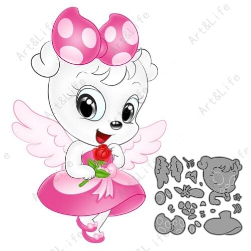 Hot New Metal Cutting Dies 2021 Miss Angel Dog Crafts Stencils for Scrapbooking Album Paper Cards Embossing Stamps and Dies