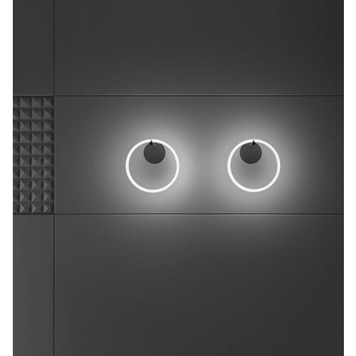 Nordic minimalist modern ring halo tactile magnetic lamp creative personality living room dining room bedroom bedside wall lamp