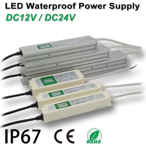 LED Strip Waterproof Power Supply,IP67,DC12/24V,Drive,Adapter transformer,Indoor & Outdoor Use,for panel lights,Linear lighting