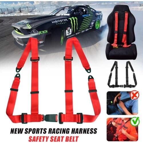 Universal Sports Racing Harness Car Safety Seat Belt Buckle 4 Point Fixing Mounting Quick Release Seatbelts