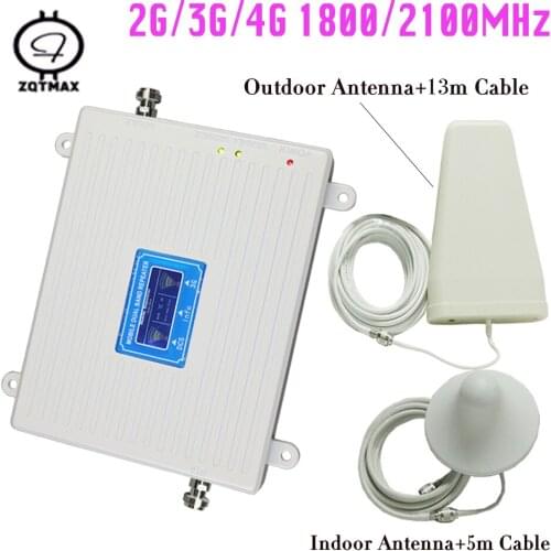 ZQTMAX gsm mobile signal booster 2g 3g 4g signal amplifier smartphone LTE Data repeater UMTS intenet with antenna accessories