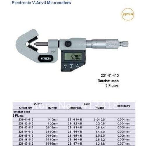 V-Anvil Micrometers.5-20mm*0.001mm.0.2-0.8inch.outside Micrometers.231-42-410