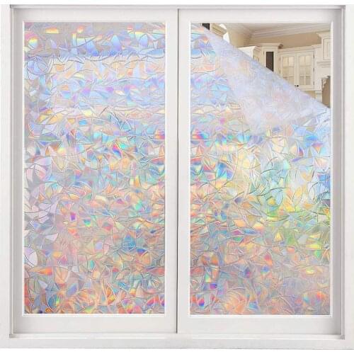 Window Privacy Film Static Window Clings Vinyl 3D Window Decals Window Stickers Rainbow Window Film for Glass Door Home