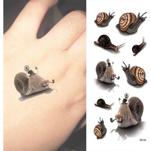Waterproof Temporary Tattoo Sticker 3D snails tatto stickers flash tatoo fake tattoos for kids girl child