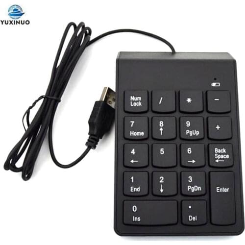 YUXINUO Small 2.4GHz Wire Numeric Keypad Numpad 18 Keys Number Digital Keyboard for Accounting Teller Laptop Notebook Tablets