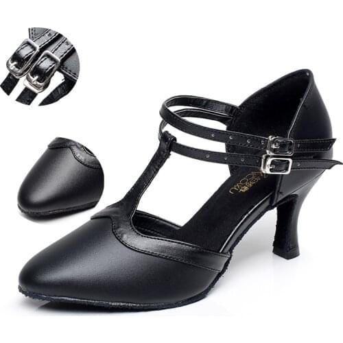 Women Latin Dance Shoes Black Latino Ballroom Dance-shoes for Woman Closed Toe Bachata Dancing Shoes for Girls Summer Sandals