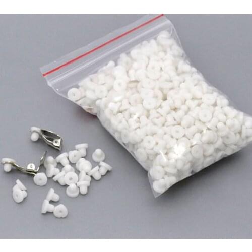 Pads for Clip-On Earrings Stoppers White Rubber Jewelry DIY Making 6x5mm 100Pcs