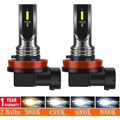 2pcs Newest 1:1 DESIGN mini LED Car Headlight H11 H4 H7 9005 9006 HB3 HB4 80W 6000K White Auto LED Fog Lamps