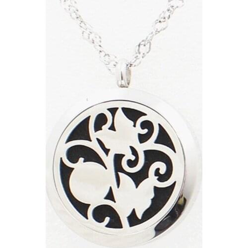 2Style Butterfly Petals Aroma Locket Necklace Pendant 30MM 316L Stainless Steel Perfume Locket Pendant With Free Pad