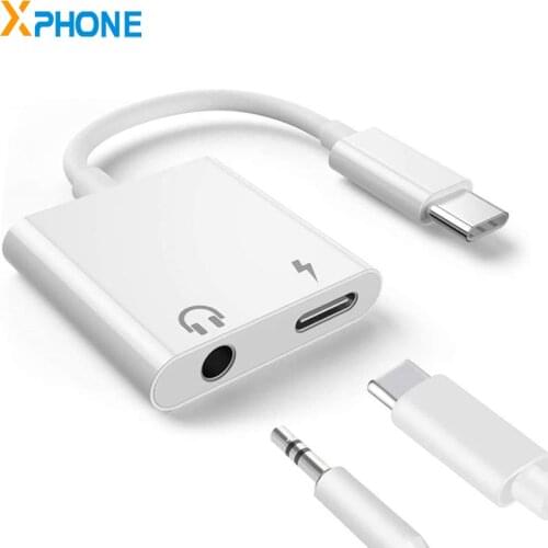 2 in 1 USB C Adapter with 3.5mm Earphone Jack Converter Charging Connector Type C Audio Cable 3.5 AUX Audio Female Jack for iPad