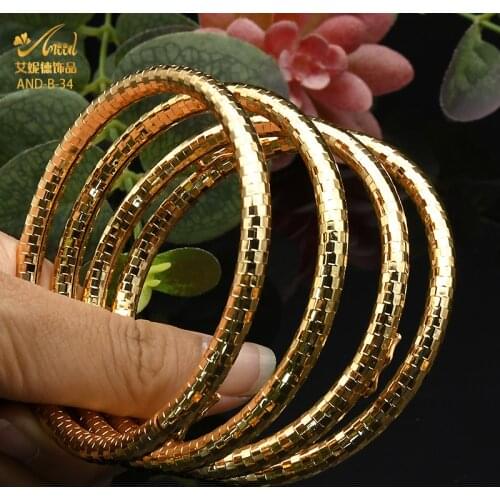 ANIID Copper Bracelet Bangles Set For African Women Charm African Jewelry Gold Designer Arabic Luxury Fashion Hawaiian Designer