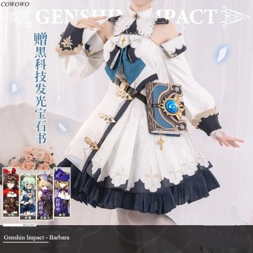 Anime! Genshin Impact Barbara Knights Westerly Minister of Prayer Game Suit Gorgeous Elegant Dress Uniform Cosplay Costume NEW
