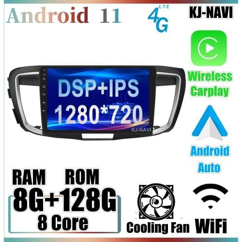 IPS DSP 10.1 Inch Android 11 Car Radio For Honda Accord 9 2.0L 2013 - 2017 Stereo Multimedia BT Navigation GPS No DVD