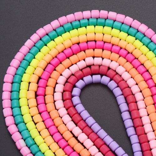 6x6mm Polymer Clay Spacer Loose Beads 10Pcs/Lot Flat Round Clay Barrel Beads For DIY Handmade Making Jewelry Accesories