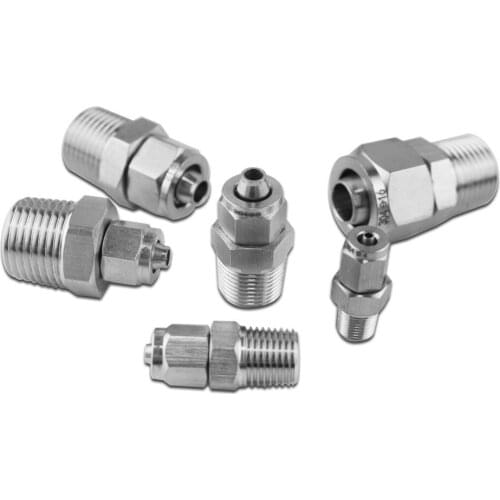 Fast twist lock nut 14mm-16mm OD Tube Stainless Steel SS 304 Pipe Fittings Connector 1/2" male thread