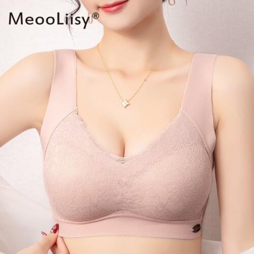 MeooLiisy Seamless Push Up Latex Bra Maternity Fitness Bras Women Comfortable Sexy Padded Ladies Bralette Plus Size XXL