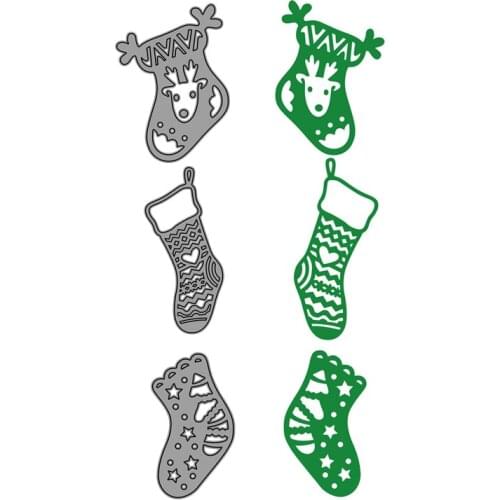 CH New Arrival Christmas Socks Metal Cutting Dies Embossing Scrapbooking Stencil Craft Cut Dies For DIY Card Crafts Handmade