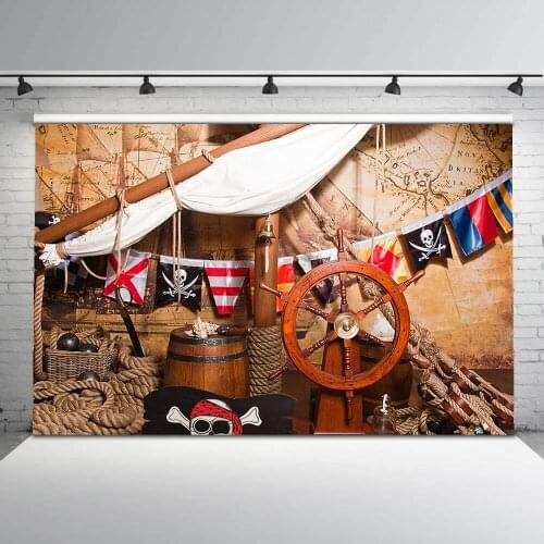 Pirate ship Deck Navigation Photography Backgrounds Adventure Map Baby Shower Birthday Party Backdrop Floor Photo Background
